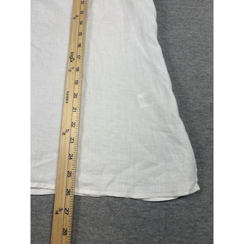 Talbots Women's 100% Linen Sleeveless White Camisole Top Crochet Size XL Petite - Picture 10 of 12